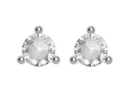 14k White Gold Rose-Cut Diamond (VS2 SI1, G-H) Post Earrings Online Sale