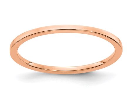 1.2mm 10k Rose Gold Polished Flat Stackable Band For Sale