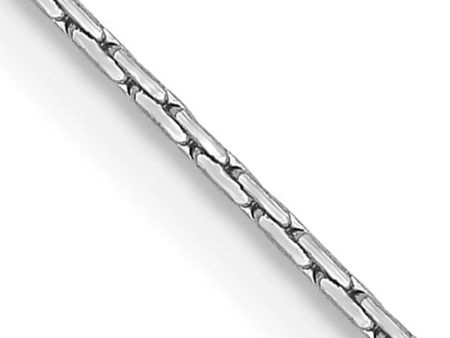 0.6mm 14K White Gold Solid Boston Link Chain Necklace Online