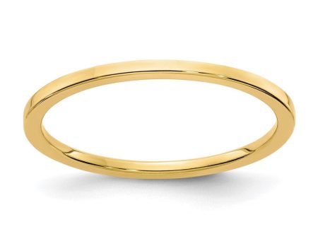 1.2mm 14k Yellow Gold Polished Flat Stackable Band For Cheap