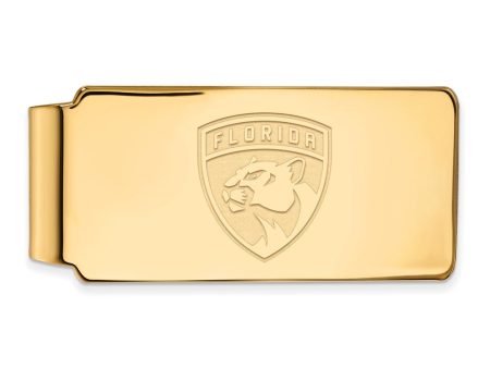 Sterling Silver 14k Yellow Gold Plated NHL Florida Panthers Money Clip Discount