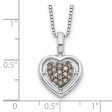 1 4 Ctw Champagne Diamond 15mm Heart Necklace in Sterling Silver Discount