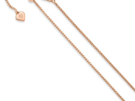 1.25mm Rose Gold Tone Plated Silver Adj. Hollow Round Box Chain 22 In Online Hot Sale