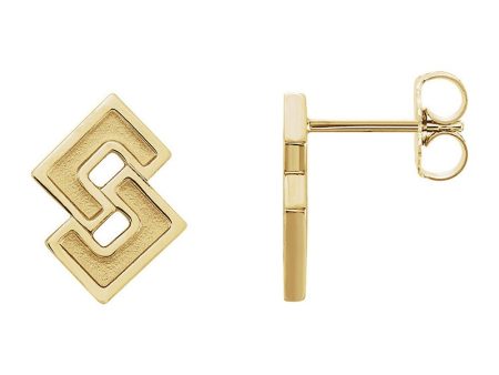 10 x 12mm (7 16 Inch) 14k Yellow Gold Small Geometric Post Earrings Hot on Sale