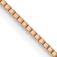 0.7mm 14k Rose Gold Solid Box Chain Lobster Claw Clasp Necklace Online Sale