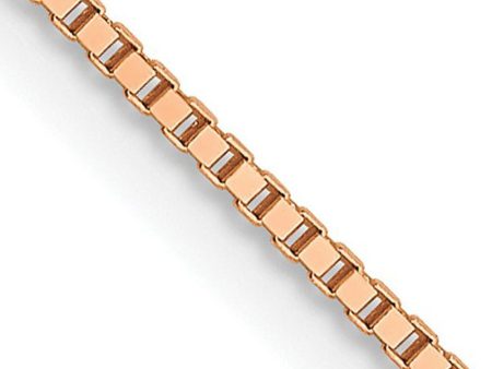 0.7mm 14k Rose Gold Solid Box Chain Lobster Claw Clasp Necklace Online Sale