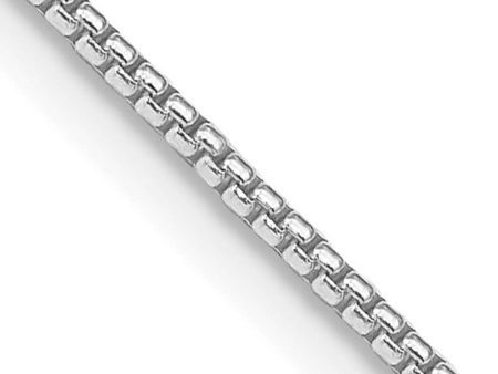 1.25mm Rhodium Plated Sterling Silver Solid Round Box Chain Necklace Fashion