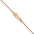 0.7mm 14k Rose Gold Solid Box Chain Lobster Claw Clasp Necklace Online Sale