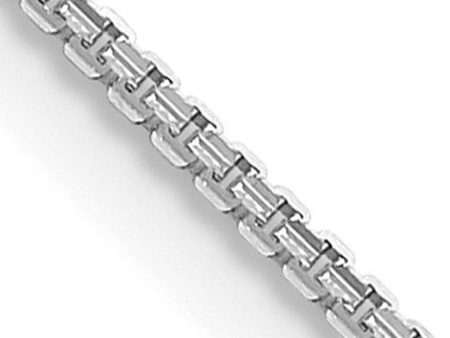 1.25mm 14K White Gold Solid Concave Box Chain Necklace Hot on Sale