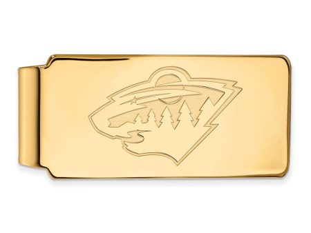 Sterling Silver 14k Yellow Gold Plated NHL Minnesota Wild Money Clip Supply