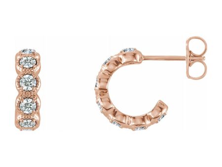 14K White, Yellow or Rose Gold 7 8 CTW Diamond Small J Hoop Earrings Online Sale