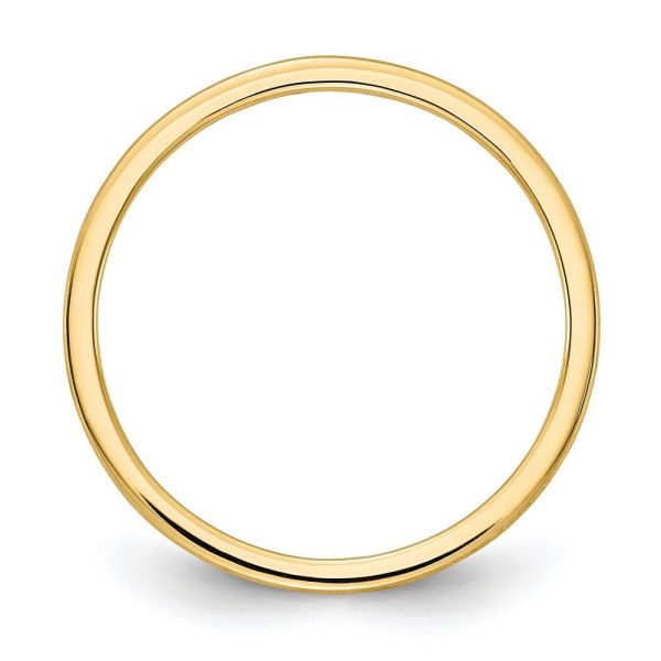 1.2mm 14k Yellow Gold Half Round Satin Stackable Band Online now