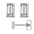 14K White Gold Diamond Baguette (SI2-SI3, G-H) Post Earrings Supply