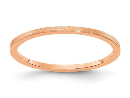 1.2mm 14k Rose Gold Flat Satin Stackable Band Supply