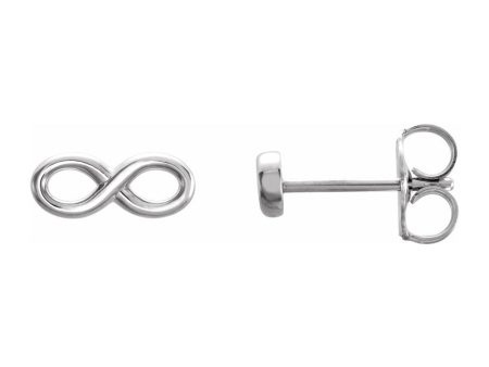 Sterling Silver Infinity Inspired Post Earrings, 3.5 x 9.0mm For Sale