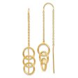 10 x 50mm (1 7 8 Inch) 14k Yellow Gold Triple Circle Threader Earrings For Cheap